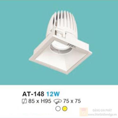 Đèn âm trần chiếu điểm vuông Ø85 x H95, khoét lỗ: Ø75 x 75 - 12W vỏ trắng