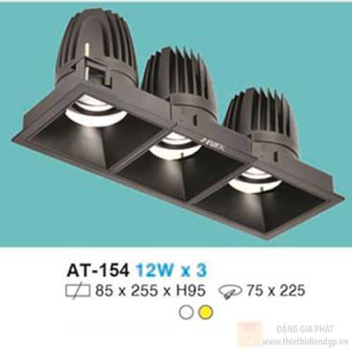 Đèn âm trần chiếu điểm vuông Ø85 x 255 x H95, khoét lỗ: Ø75 x 225 - 12W x 3 vỏ đen