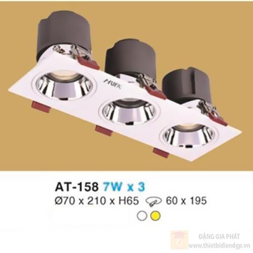 Đèn âm trần chiếu điểm vuông Ø70 x 210 x H65, khoét lỗ: Ø60 x 195 - 7W x 3