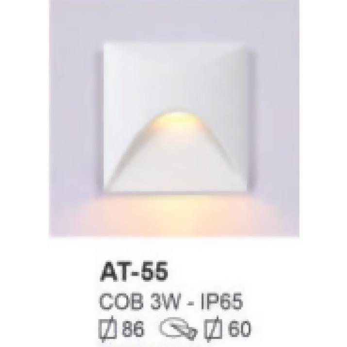 Đèn âm cầu thang vuông cao cấp COB 3W - IP65 - Ø86, khoét lỗ Ø60 - vỏ trắng