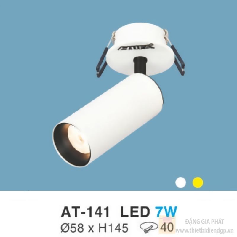 Đèn âm trần vỏ trắng Ø58 x H145-LED 7W