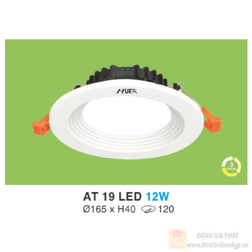 Đèn led downlight hợp kim nhôm cao cấp Ø142*H52-12W, khoét lỗ Ø120