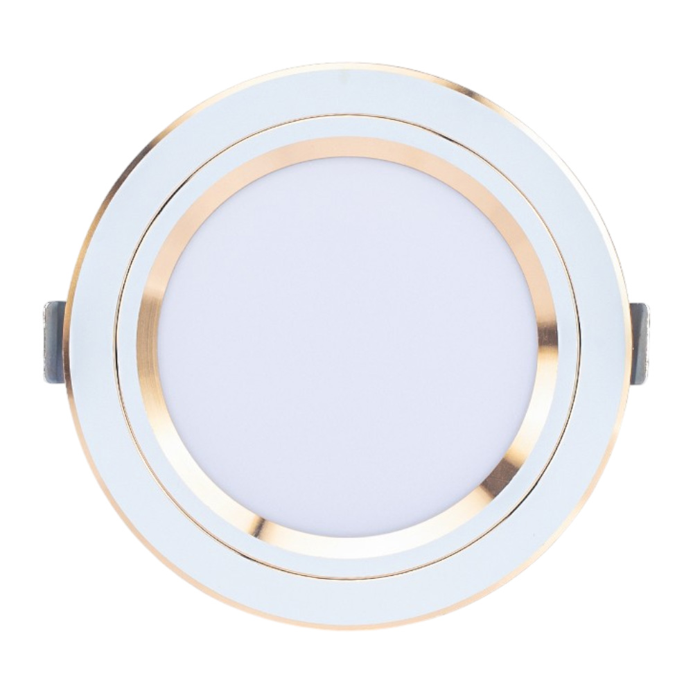 LED Downlight đổi màu tròn viền vàng AT46 ĐM khoét lỗ Ø90