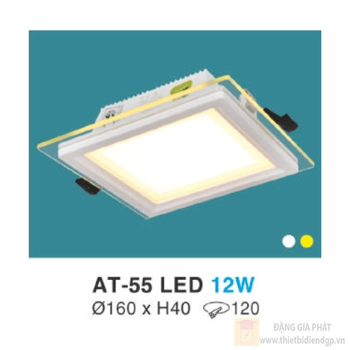 Đèn âm trần kiếng vuông 12W