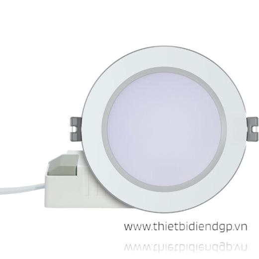 LED Downlight tròn viền bạc AT56 khoét lỗ Ø90