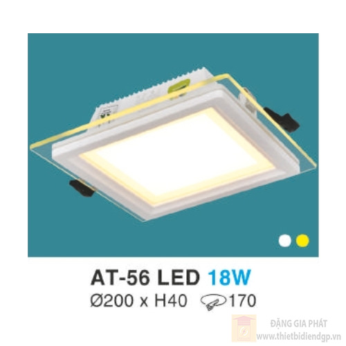 Đèn âm trần kiếng vuông 18W