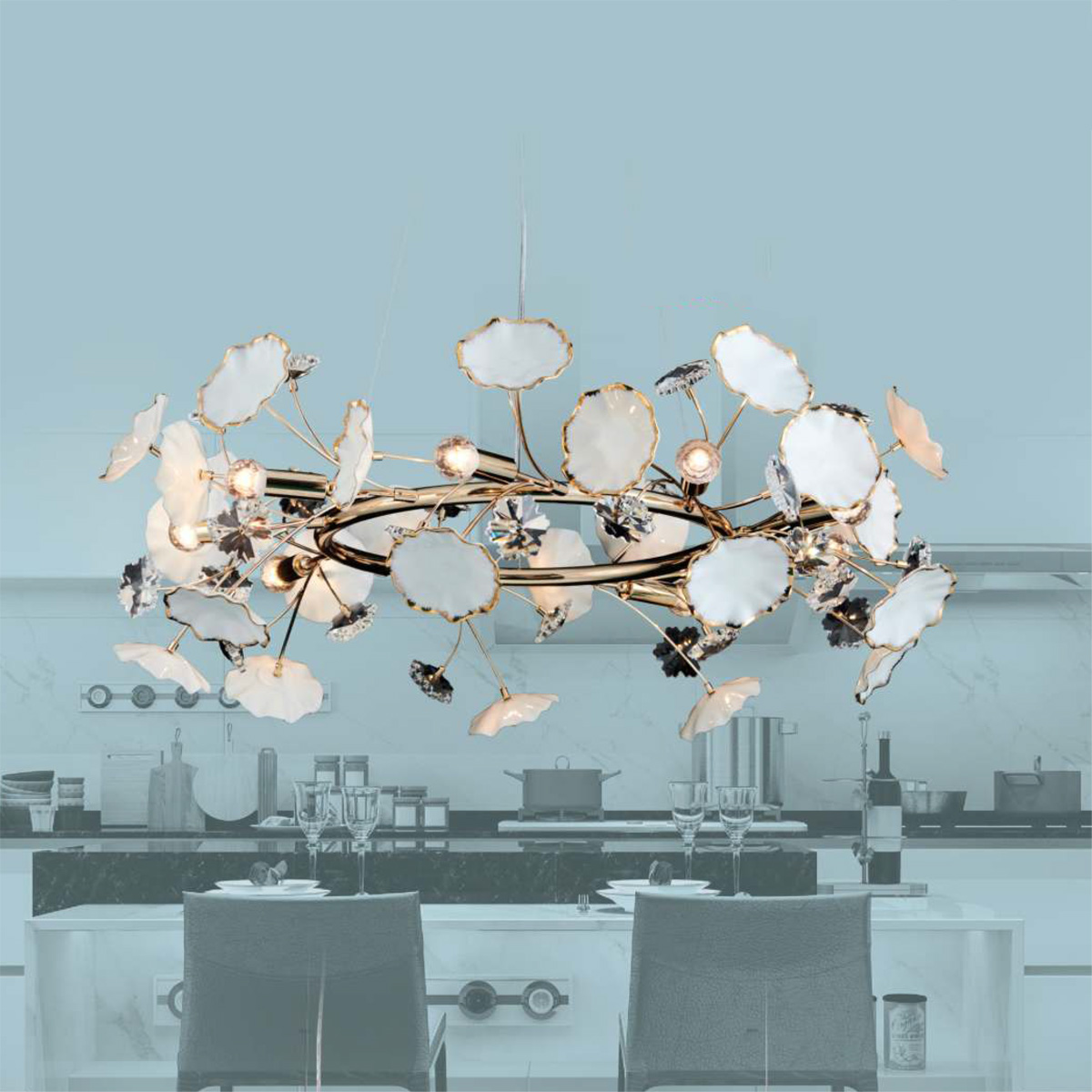 Đèn thả trang trí Ø860xH1000 - LED 3000K