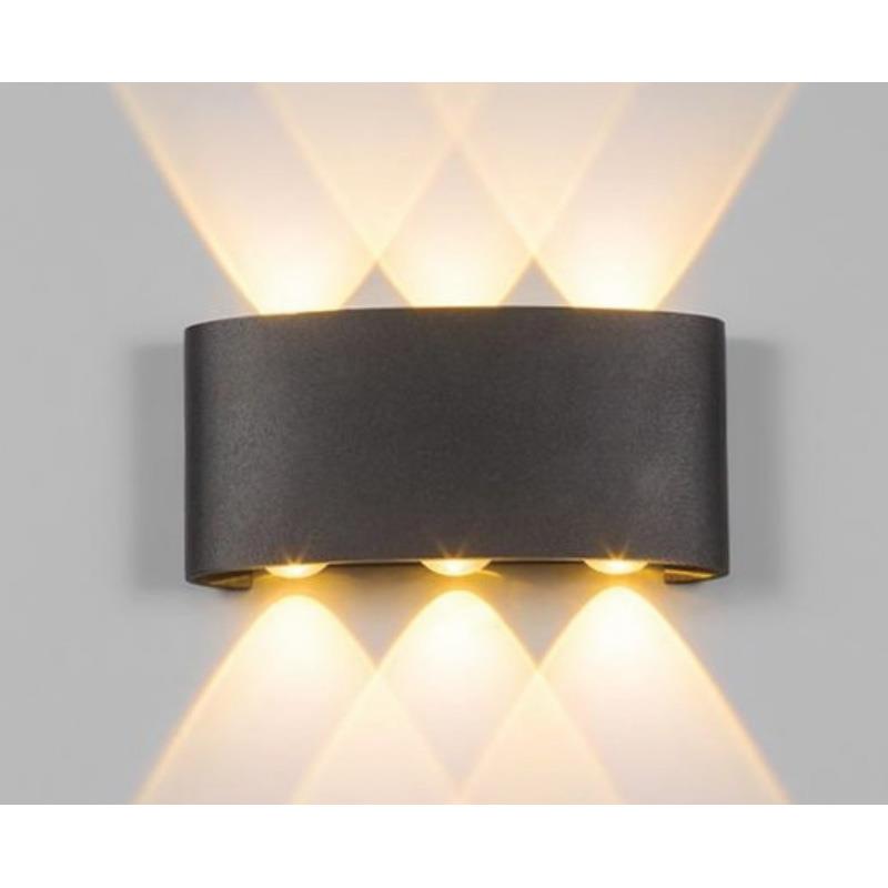Đèn tường chống nước 6W, 6 mắt, ánh sáng vàng
