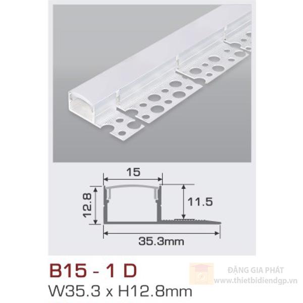 Thanh nhôm led uốn cong âm viền 1.5m B15 - 1 D
