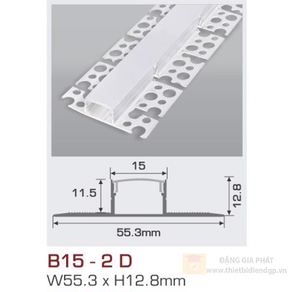 Thanh nhôm led uốn cong âm viền 1.5m B15 - 2 D