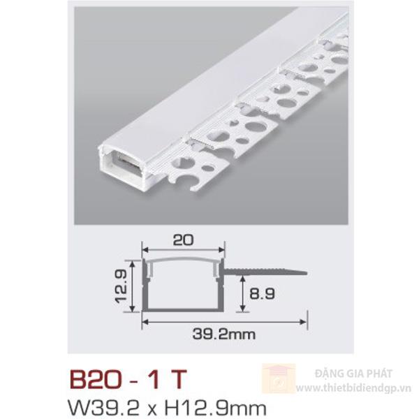 Thanh nhôm led uốn cong âm viền 1.5m B20 - 1 T