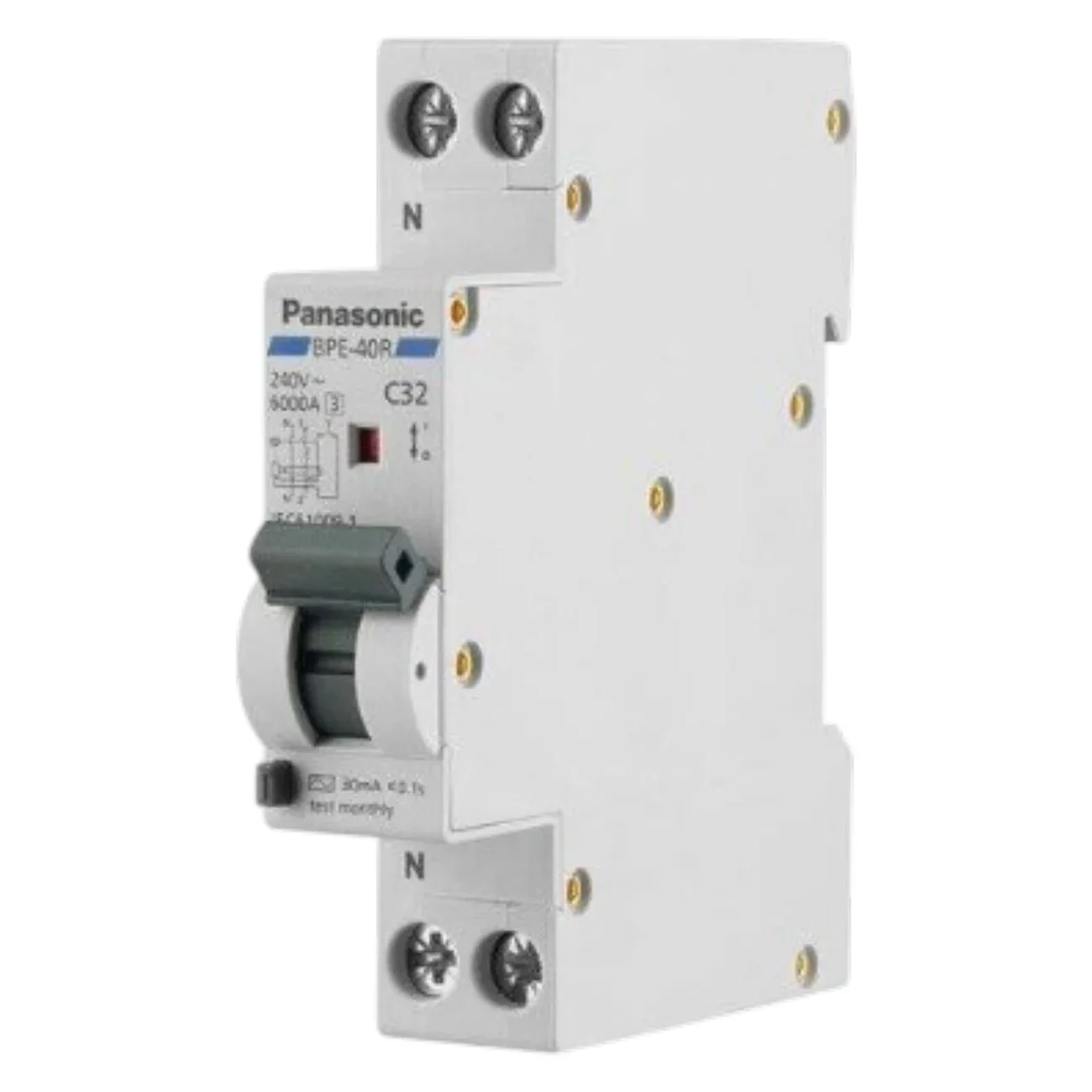 RCBO Panasonic 1P 30mA 6KA 240VAC