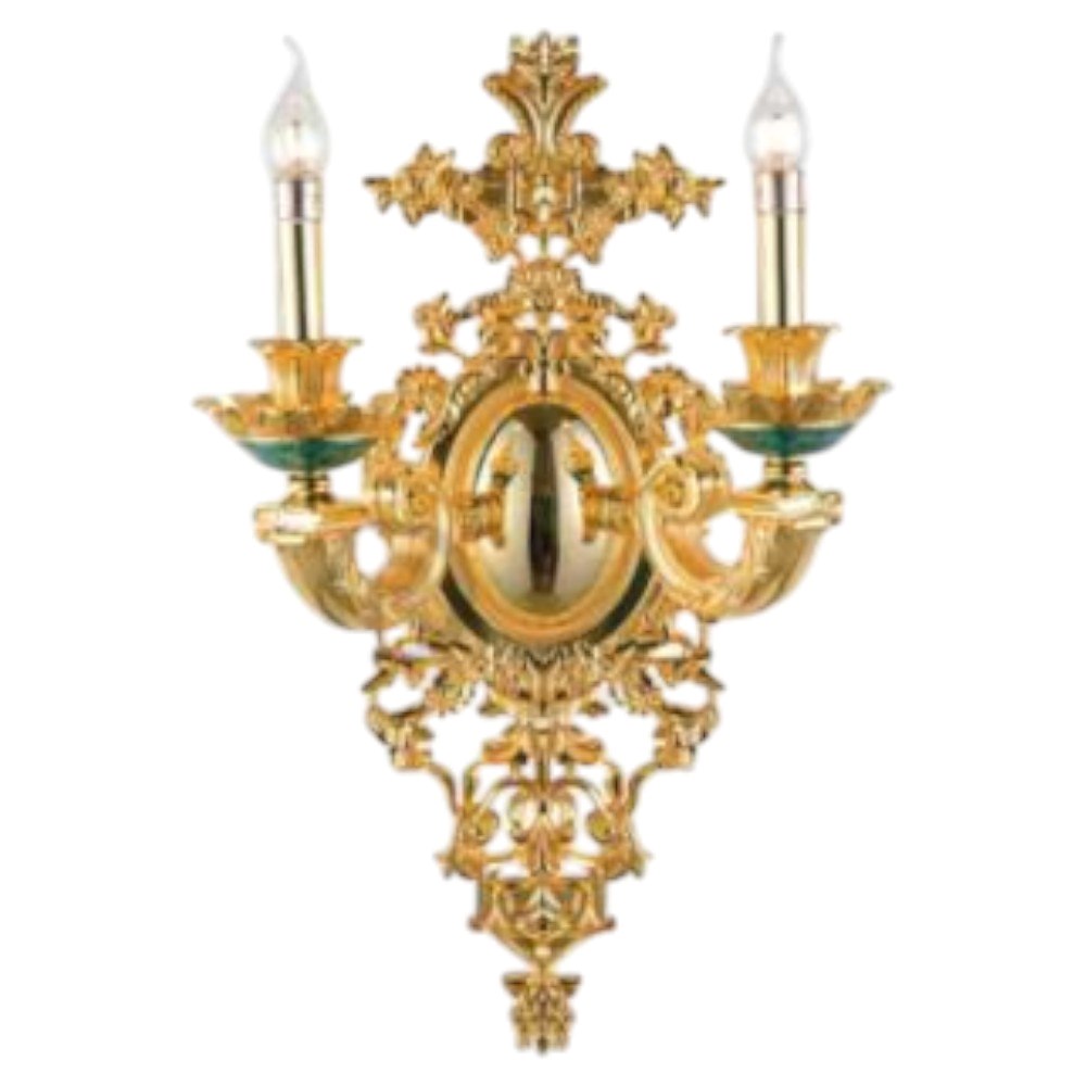 Đèn tường đồng nguyên chất - Xi mạ vàng Euroto L370*H610 + 500 - E14*2