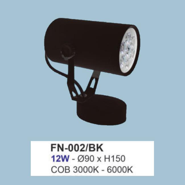 Đèn rọi ray Andora FN-002/BK LED COB 12W - Ø90 x H150