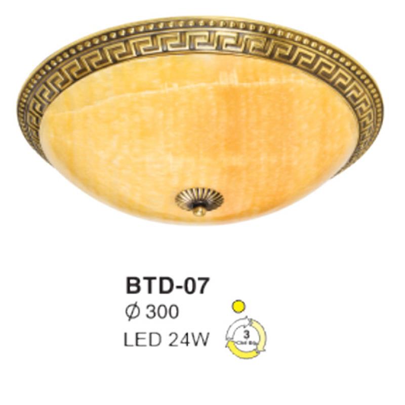 Đèn ốp trần đồng nguyên chất Ø300, LED 12W*2- 3 màu ánh sáng