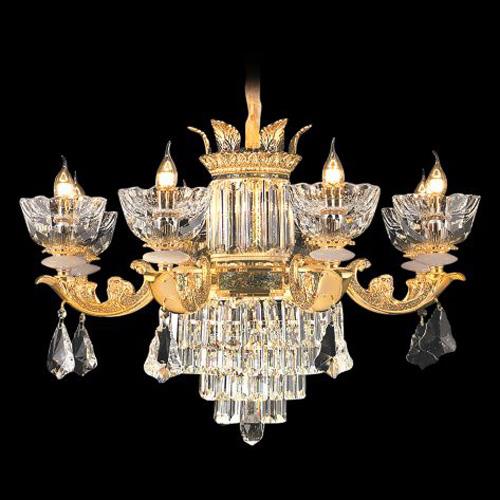 Đèn Chùm Pha Lê Crystal K9 ,Hợp Kim Xi Mạ, Khảm Xà Cừ - Ø800*H550 - E14*8