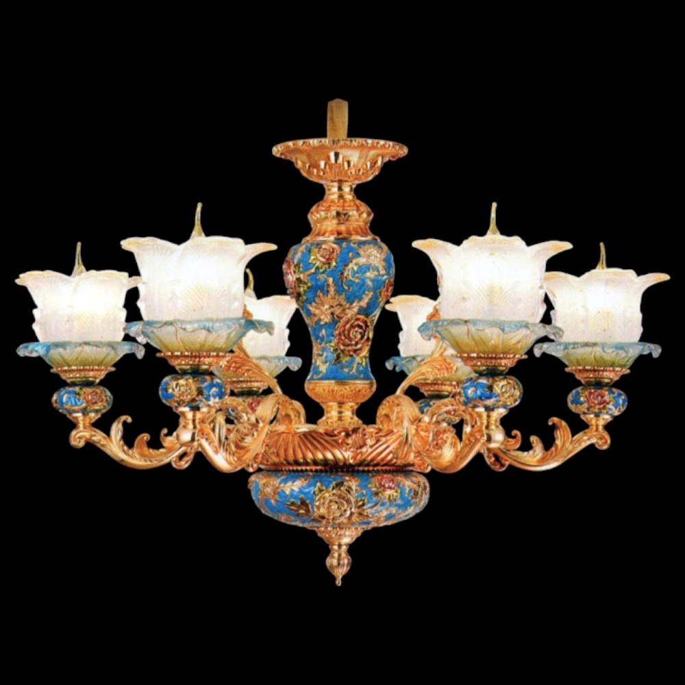 Đèn Chùm Hoa Văn Cổ Điển Ø980xH800