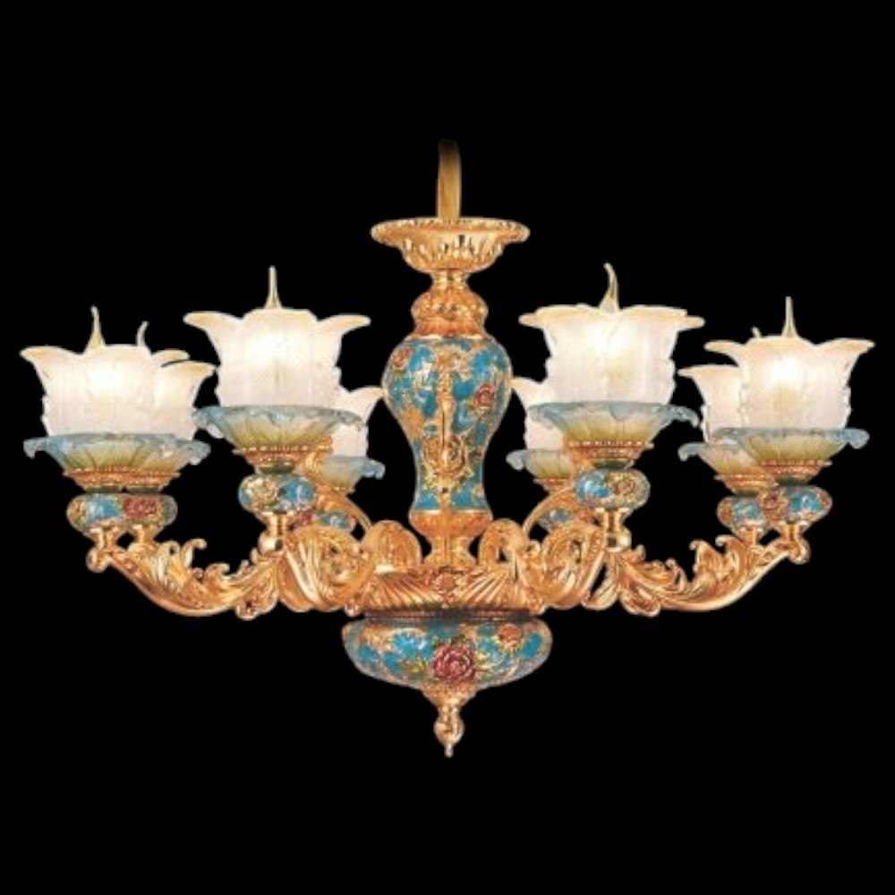 Đèn Chùm Hoa Văn Cổ Điển Ø850xH550