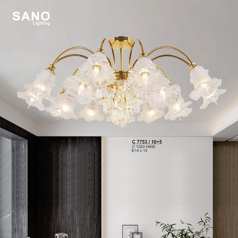 Đèn chùm pha lê nến Sano Ø1020*H400 - E14*15