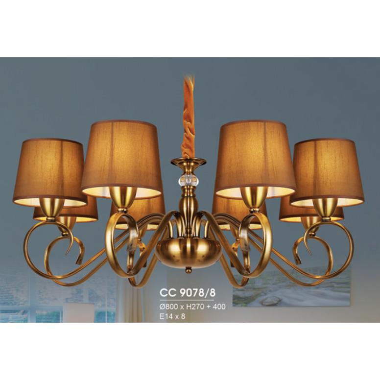 Đèn chùm nến Ø800*H270+400, E14*8