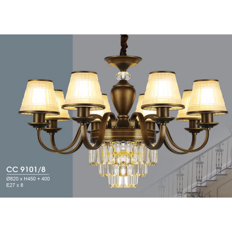 Đèn chùm nến Ø820*H450+400, E27*8