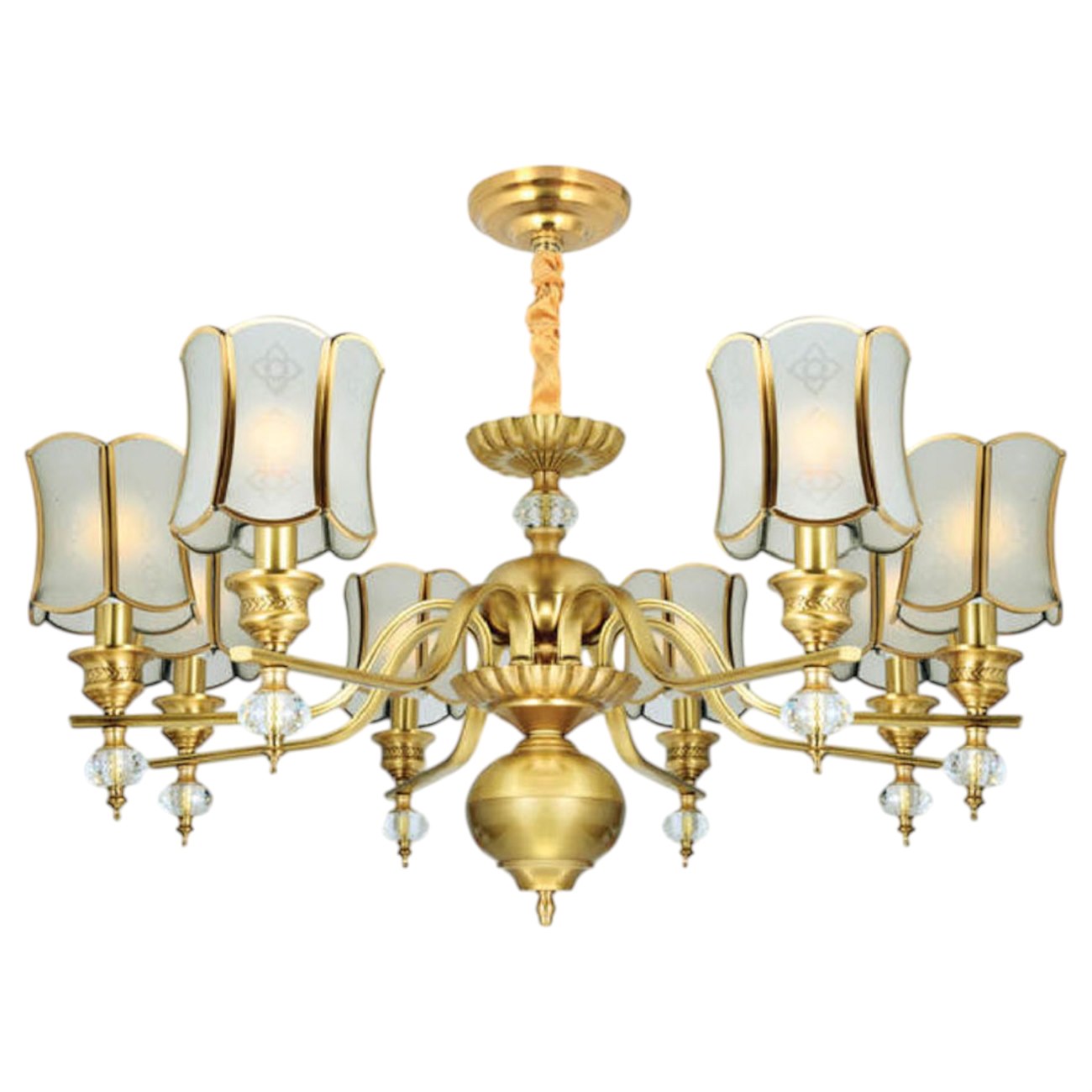 Đèn chùm đồng Andora CĐ-0558/8 Ø870*H425 + 500 E14*8