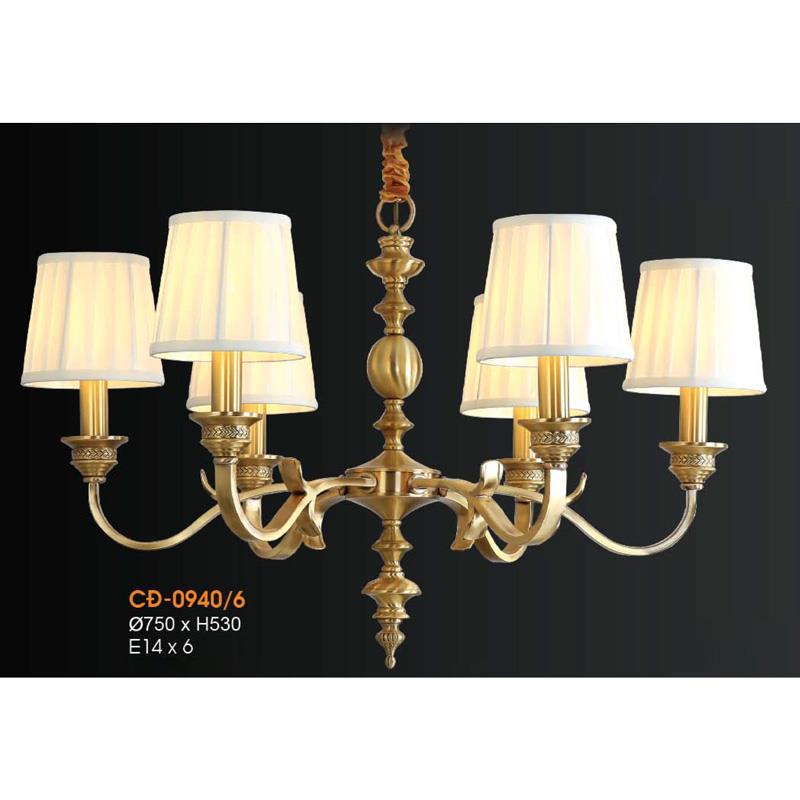 Đèn chùm đồng Verona Ø750*H530 - E14*6