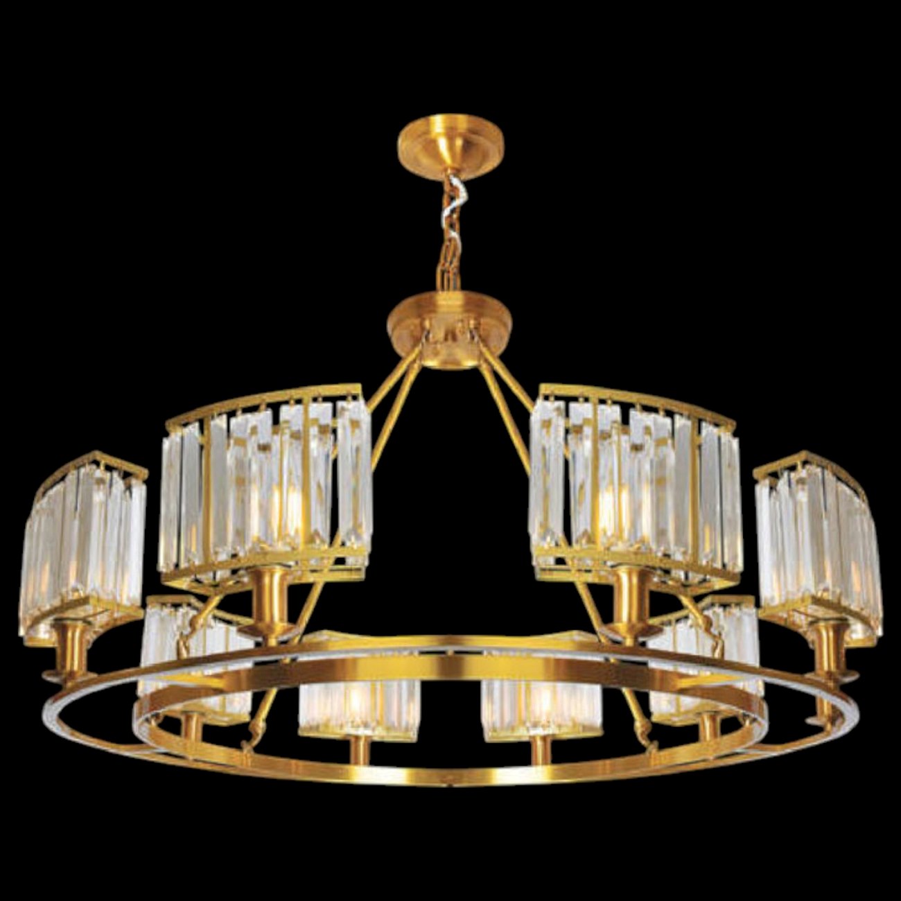 Đèn chùm đồng Andora CĐ-1167/8 Ø880*H55 E14*8