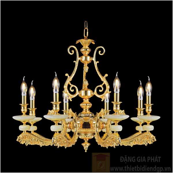 Đèn chùm đồng Ø820*H640+450, E14*8