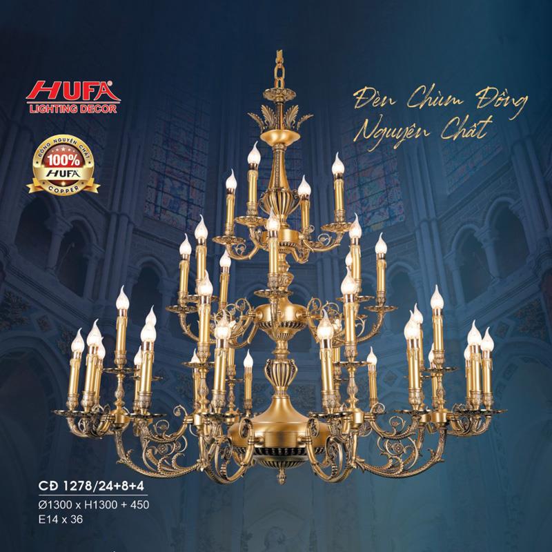 Đèn chùm đồng Hufa Ø1300*H1300+450, E14*36