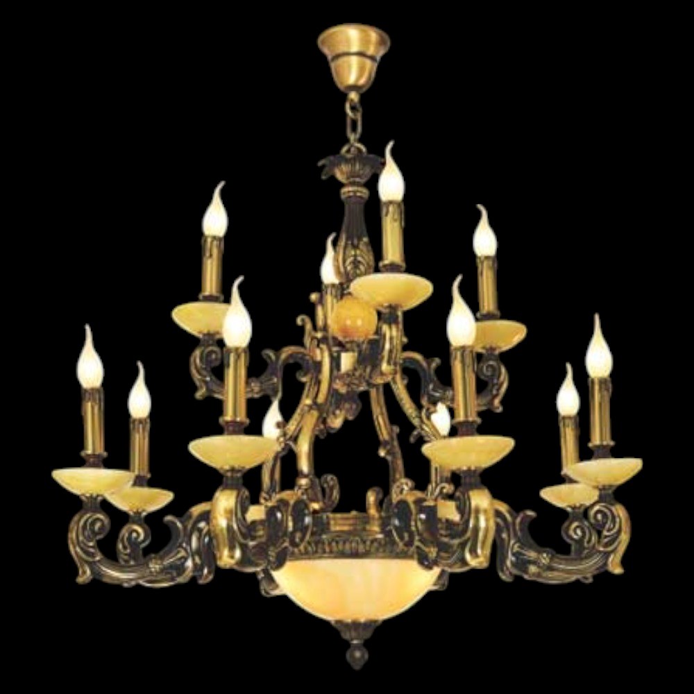 Đèn Chùm Đồng Nến Ø920 x H900