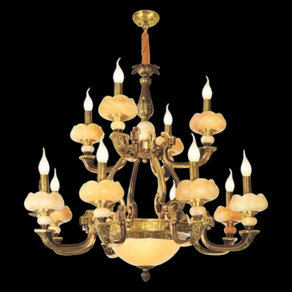 Đèn Chùm Đồng Nến Ø900 x H800