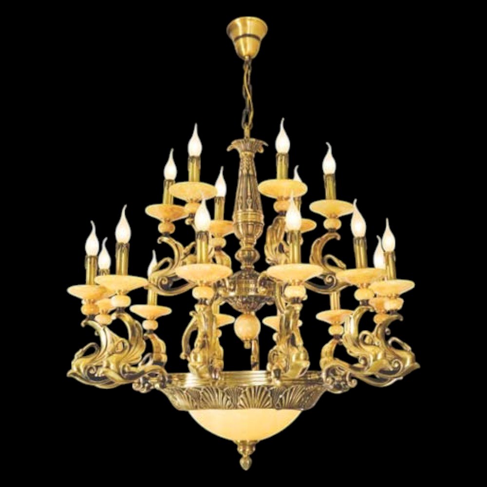 Đèn Chùm Đồng Nến Ø950 x H1100