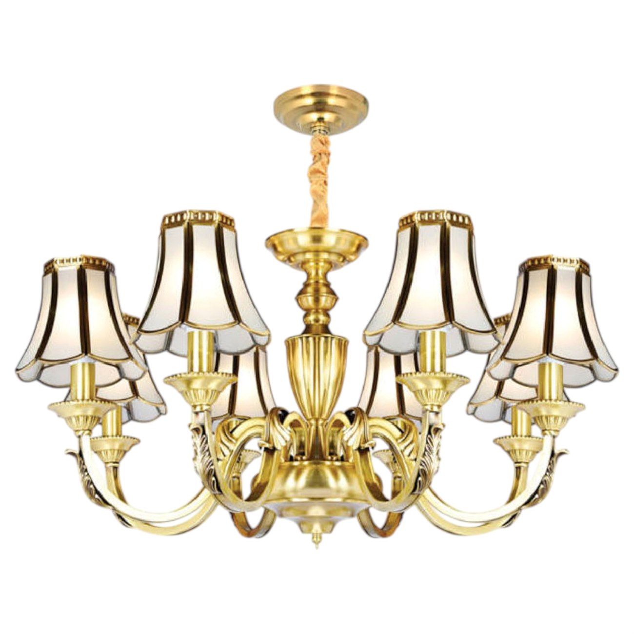 Đèn chùm đồng thủy tinh Andora CĐ-D0996/8 Ø850*H450 + 500 E14*8