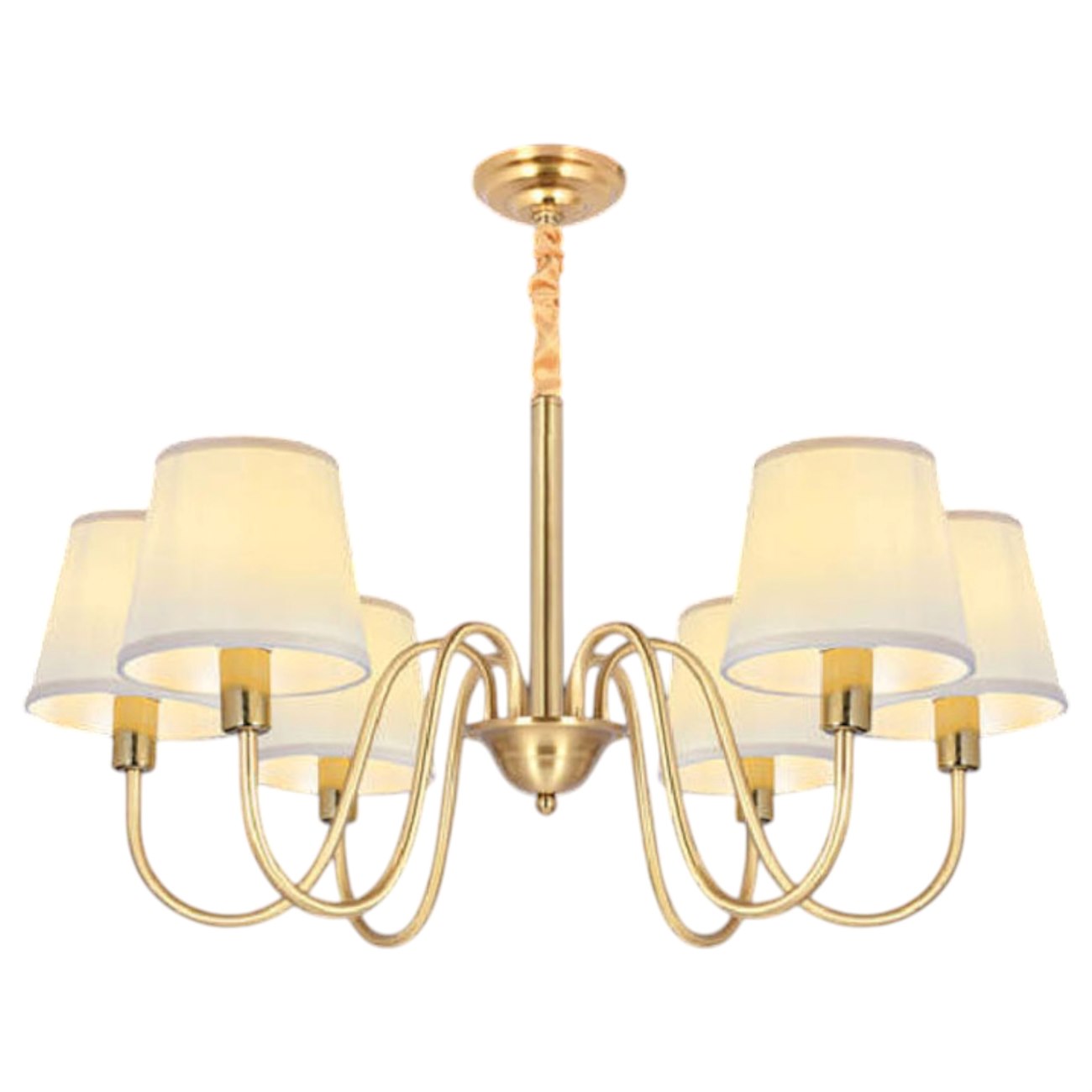 Đèn chùm đồng thủy tinh Andora CĐ-D8203/6 Ø580 x H330 + 500 E14 x 6