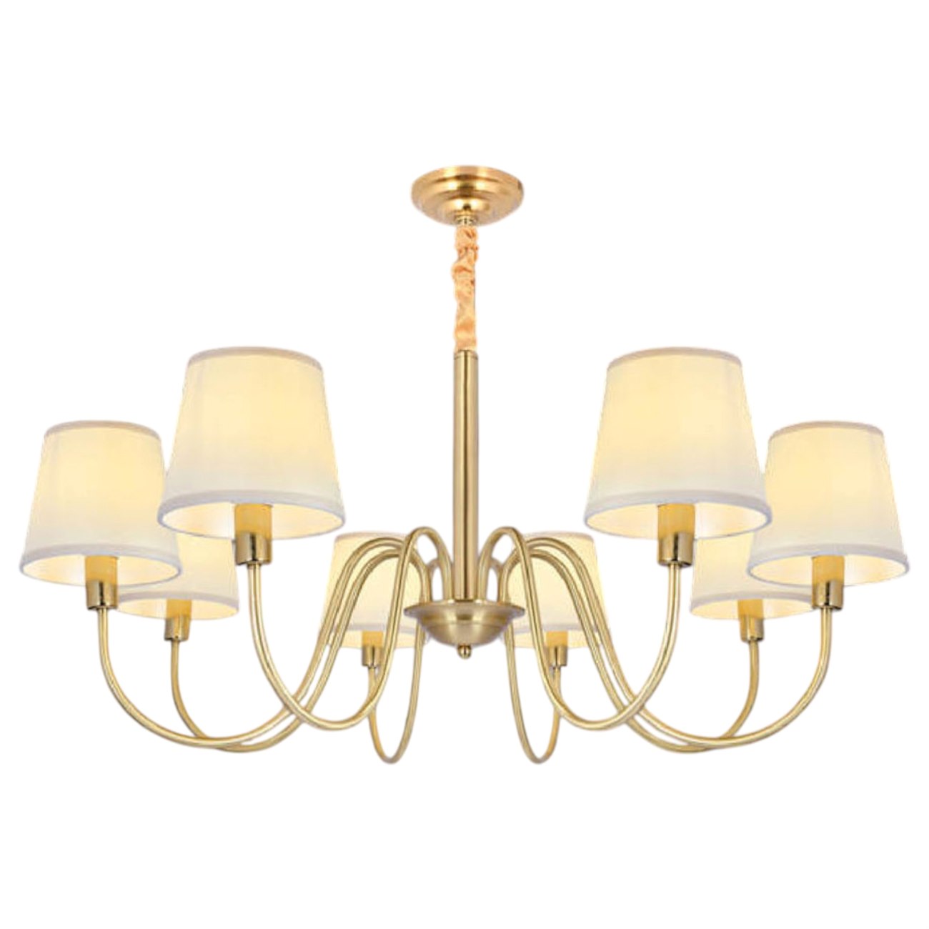 Đèn chùm đồng thủy tinh Andora CĐ-D8203/8 Ø680 x H330 + 500 E14 x 8