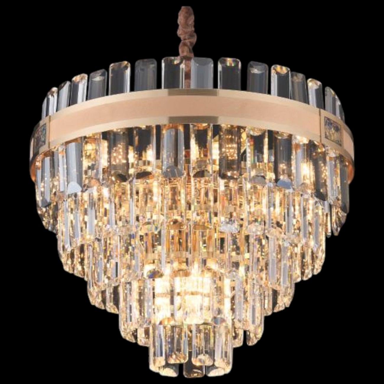 Đèn chùm pha lê euroto Ø500 x H320 - E14*9 - Pha Lê K9 - có đính khảm xà cừ