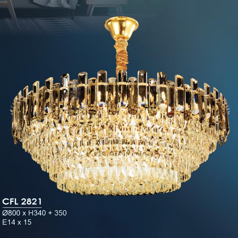 Đèn chùm pha lê Hufa Ø800*H340 + 350 - E14*15