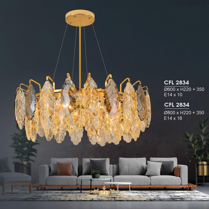 Đèn chùm pha lê Hufa Ø600*H220 + 350 - E14*10