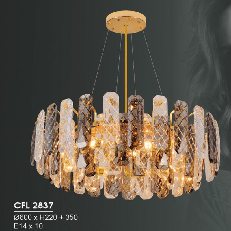Đèn chùm pha lê Hufa Ø600*H220 + 350 - E14*10