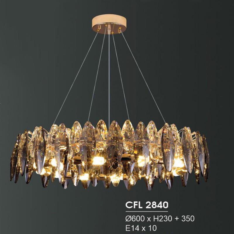Đèn chùm pha lê Hufa Ø600*H230 + 350 - E14*8