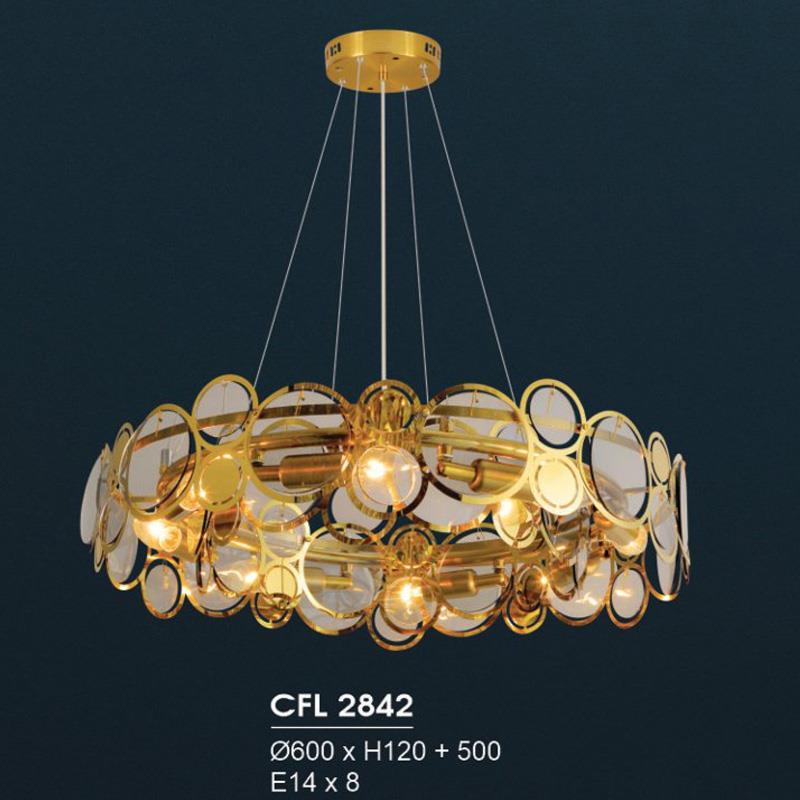 Đèn chùm pha lê Hufa Ø600*H120 - E14*8