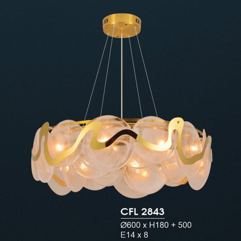 Đèn chùm pha lê Hufa Ø600*H180 - E14*8
