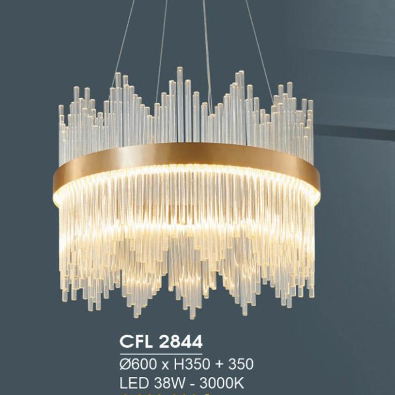Đèn chùm pha lê Hufa Ø600*H350 + 350 - LED 38W - 3000K
