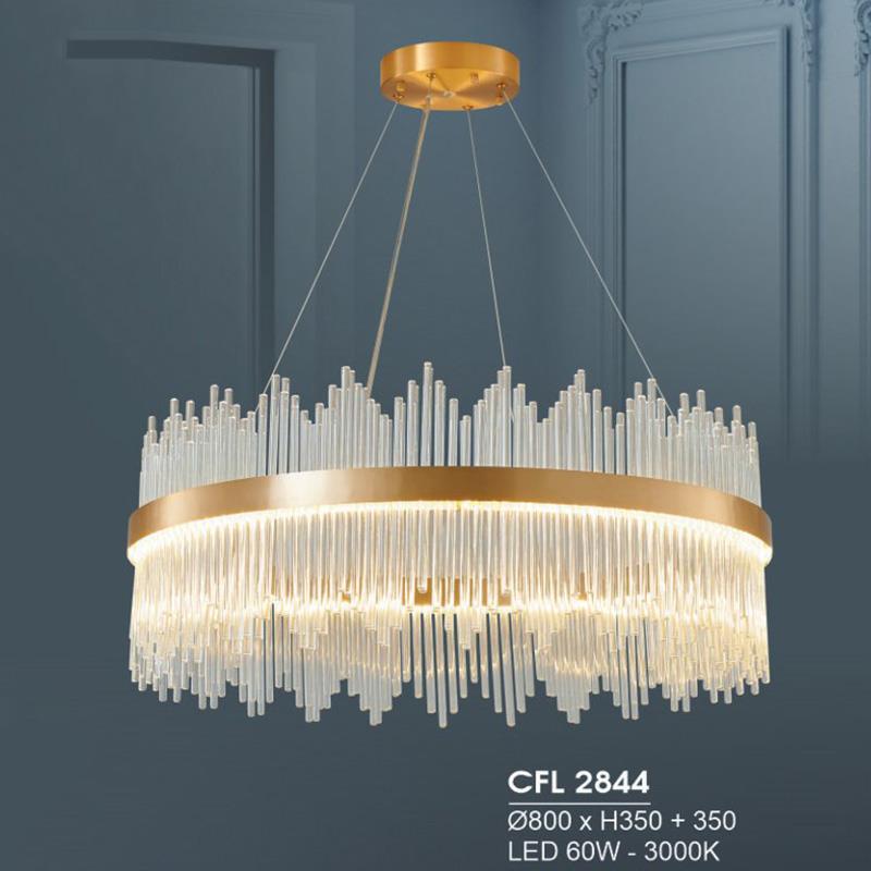 Đèn chùm pha lê Hufa Ø800*H350 + 350 - LED 60W - 3000K
