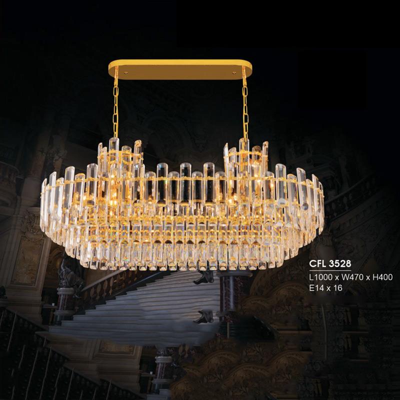 Đèn chùm pha lê Hufa L1000*W470*H400, E14*16