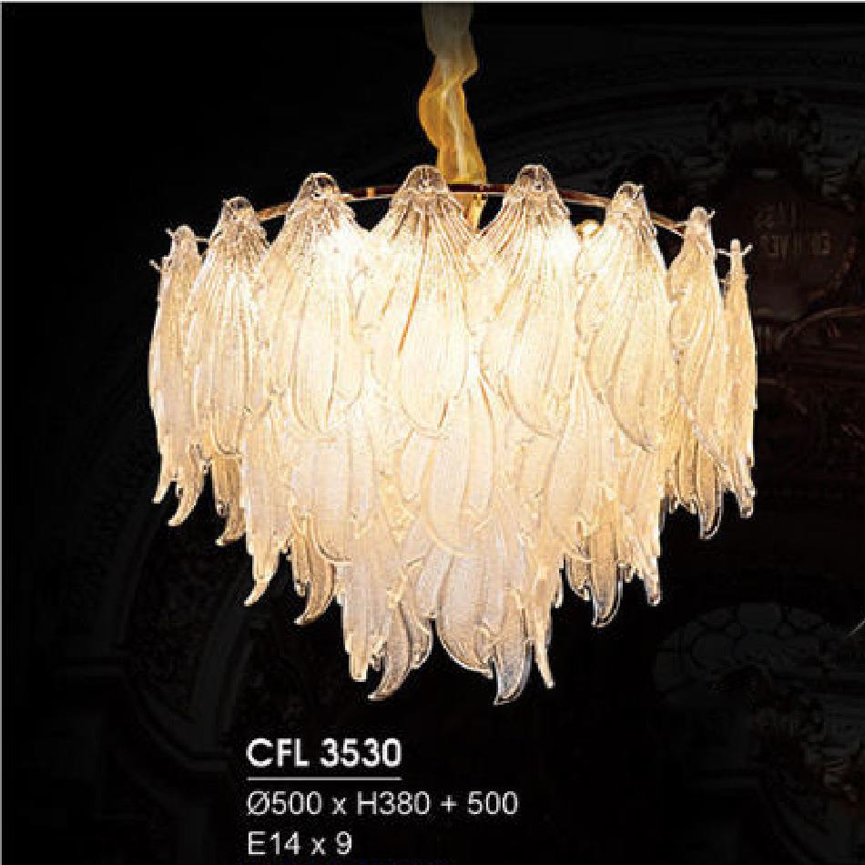 Đèn chùm pha lê Hufa Ø500*H380 + 500, E14*9