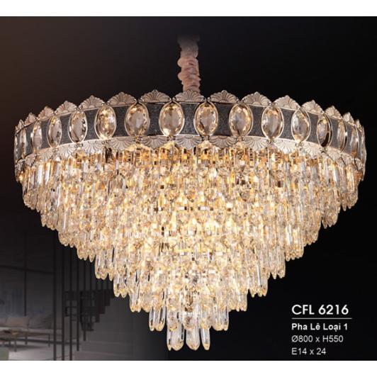 Đèn chùm pha lê Ø800*H550, E14*24