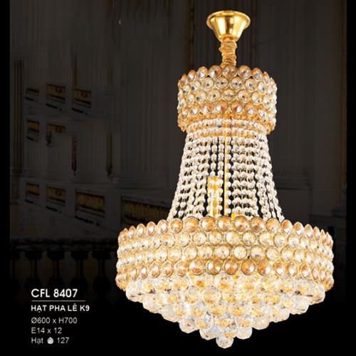 Đèn chùm Pha Lê Ø600*H700, E14*12, 127 hạt pha lê K9