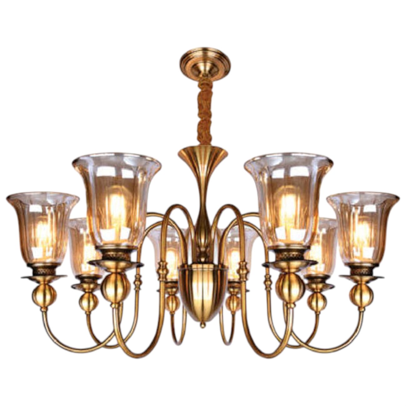 Đèn chùm thủy tinh Andora CH-8160/8 Ø800 H500 + 500 E27 8